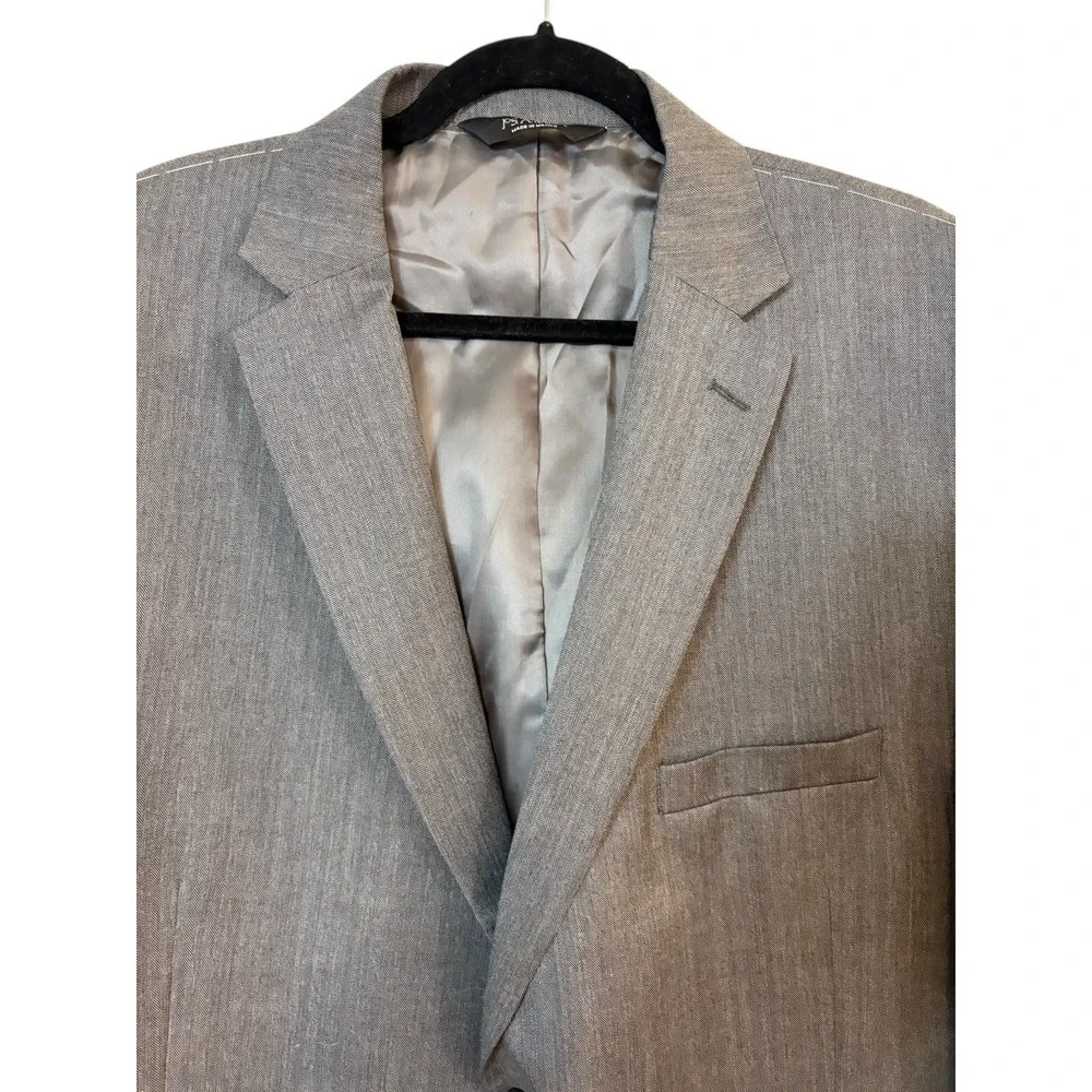 NWT‎ Jos A Bank Grey Herringbone Blazer Wool Superfine 50r Office Formal Wedding